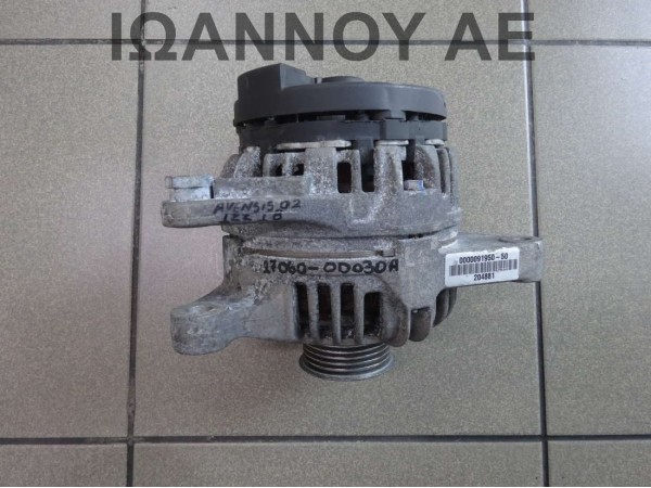 ΔΥΝΑΜΟ 27060-0D030A 0124315024 1ZZ 1.8cc TOYOTA AVENSIS 2002 - 2006