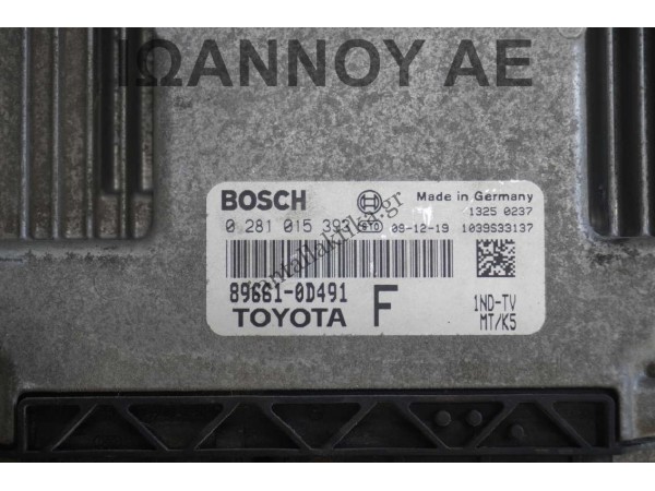 ΕΓΚΕΦΑΛΟΣ ΜΗΧΑΝΗΣ 89661-0D491 0281015393 1039S33137 1ND 1.4cc TDI TOYOTA YARIS 2009 - 2012